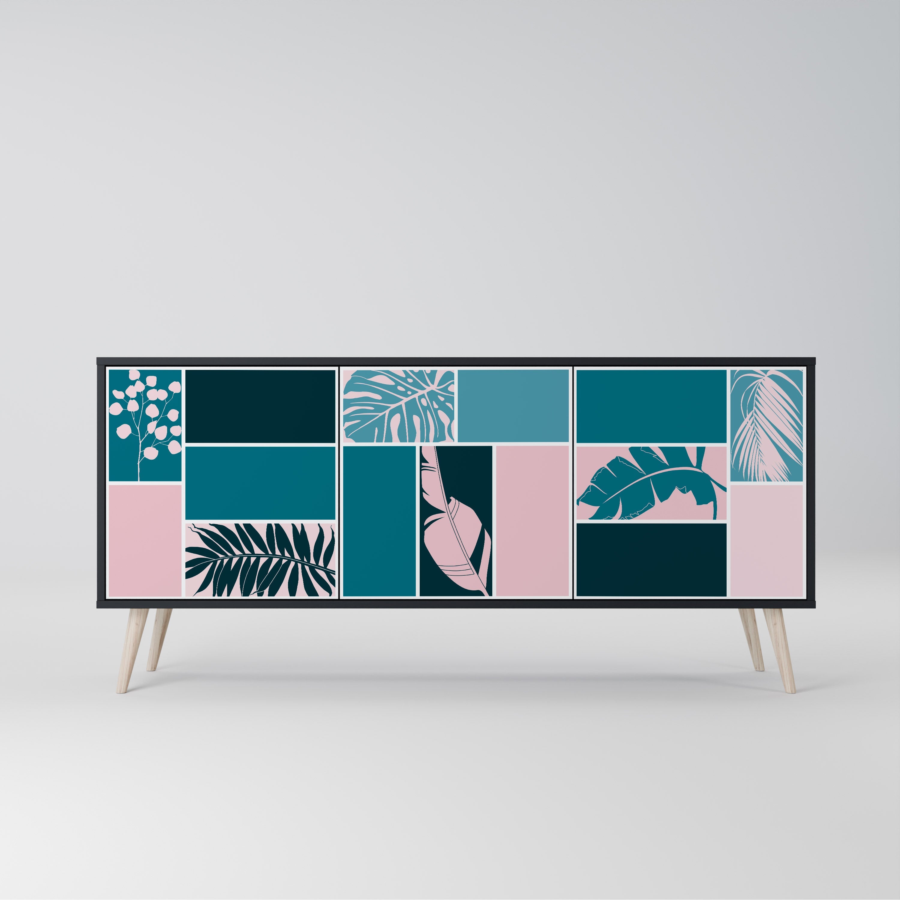 COMBINATION OF SHAPES 3-Door Sideboard in Black Finish