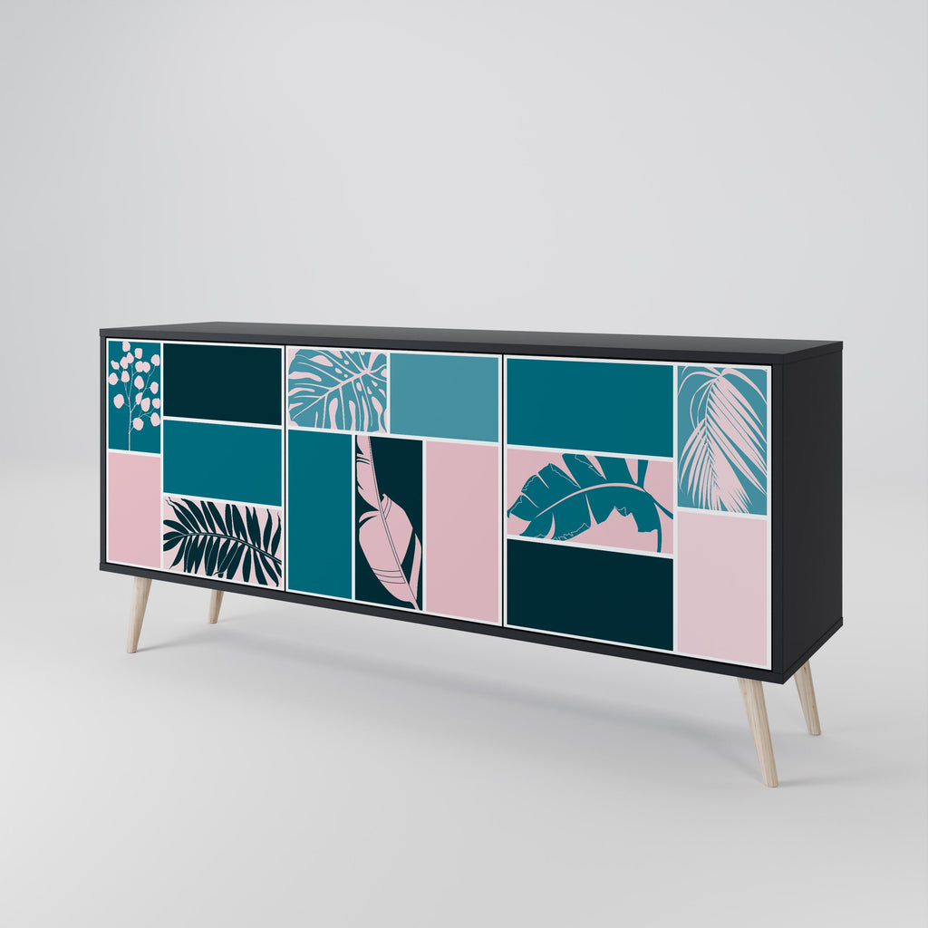 COMBINATION OF SHAPES 3-Door Sideboard in Black Finish