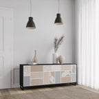 TROPICAL SHAPES 3-Door Sideboard in Black Finish
