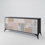 TROPICAL SHAPES 3-Door Sideboard in Black Finish