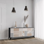 TROPICAL SHAPES 3-Door Sideboard in Black Finish