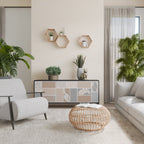 TROPICAL SHAPES 3-Door Sideboard in Black Finish