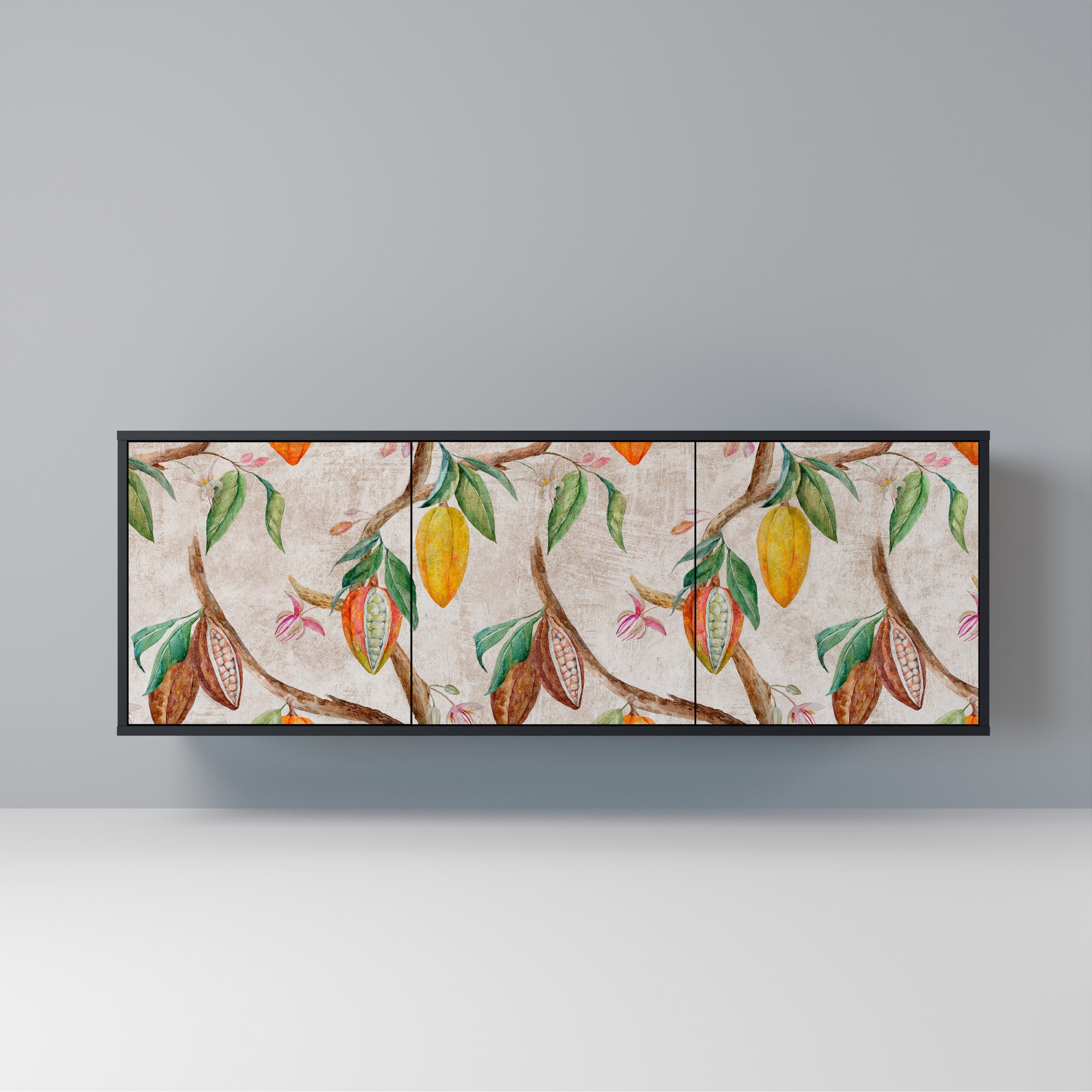 COCOA FRUITS 3-türiges Sideboard in Schwarz