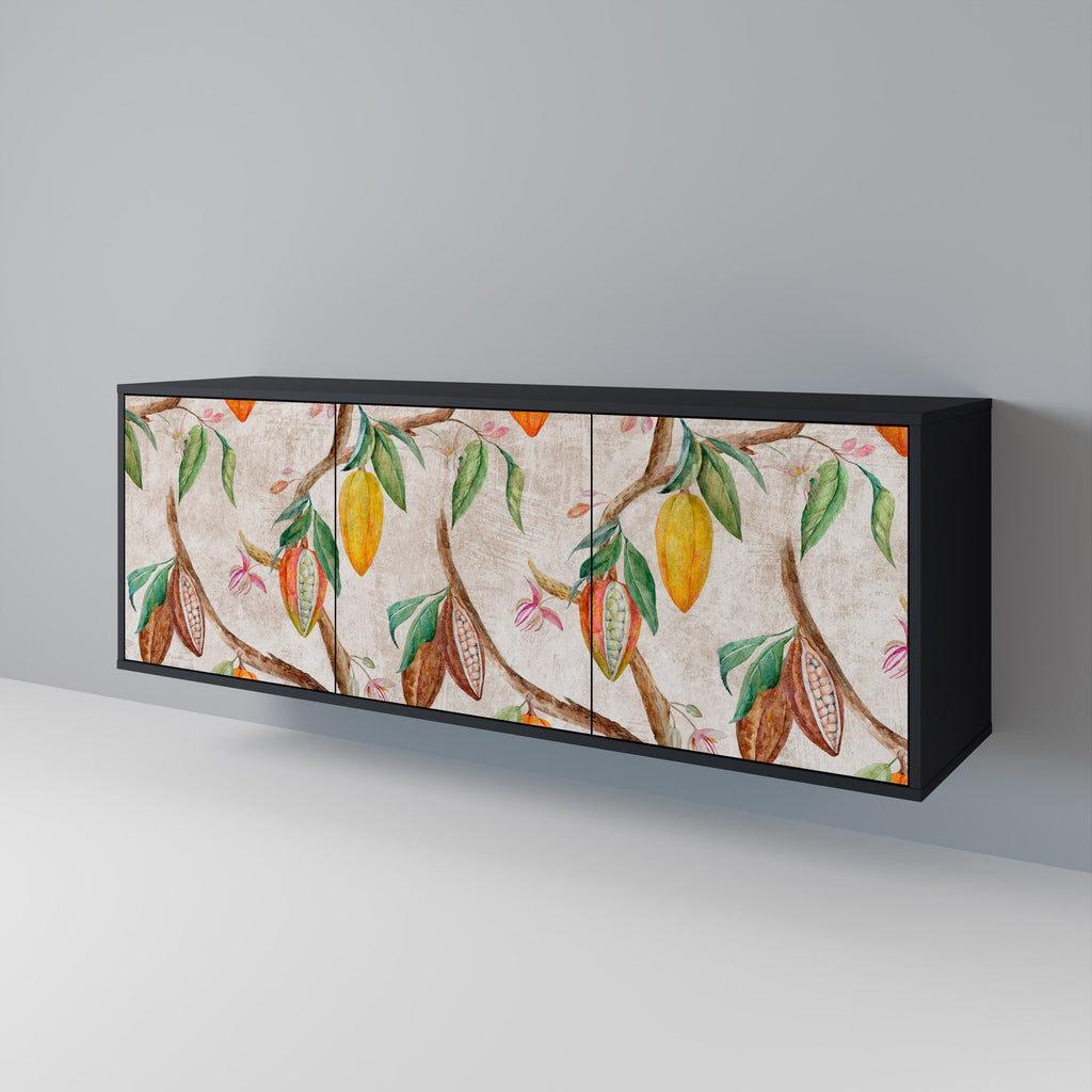 COCOA FRUITS 3-türiges Sideboard in Schwarz