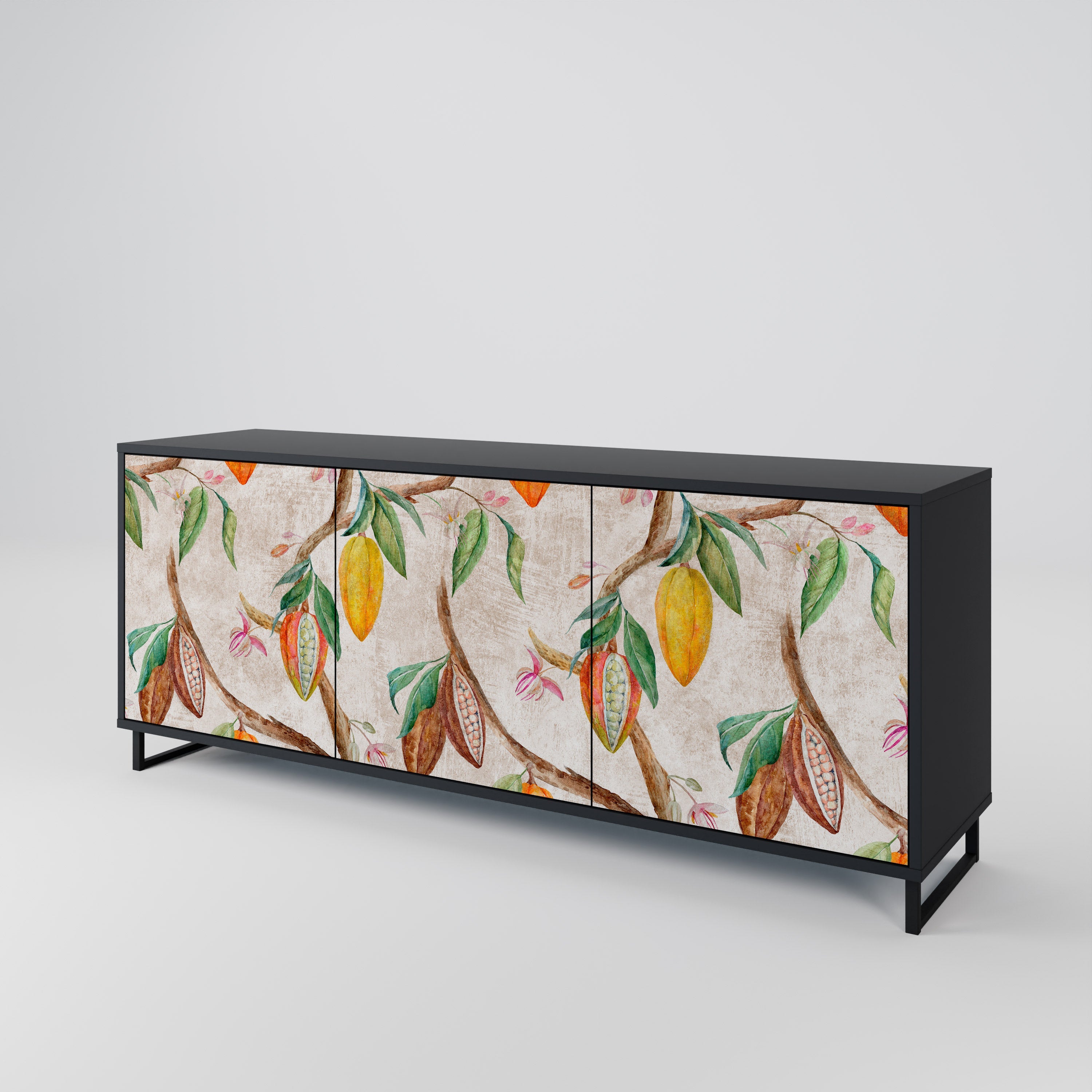 COCOA FRUITS 3-türiges Sideboard in Schwarz