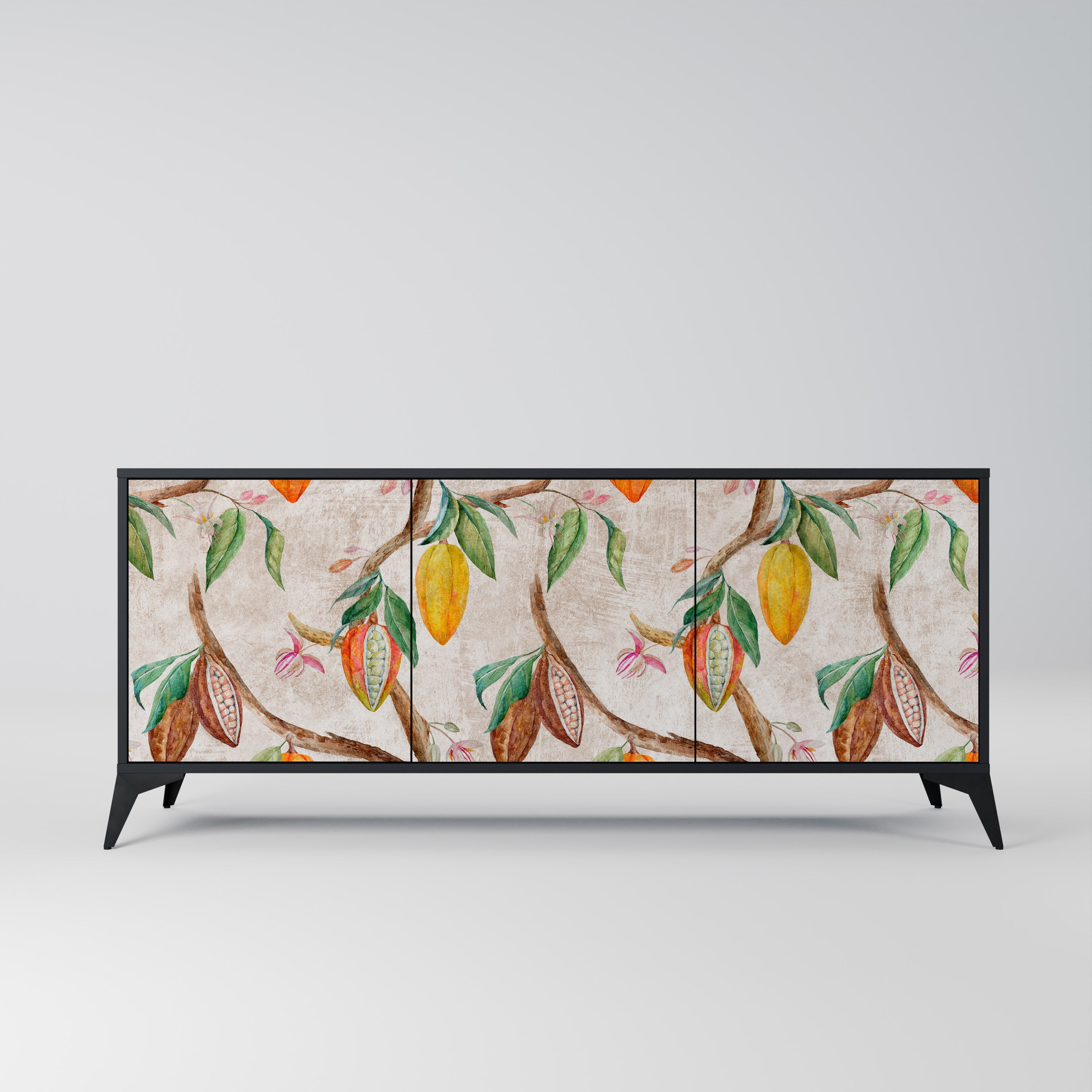 COCOA FRUITS 3-türiges Sideboard in Schwarz