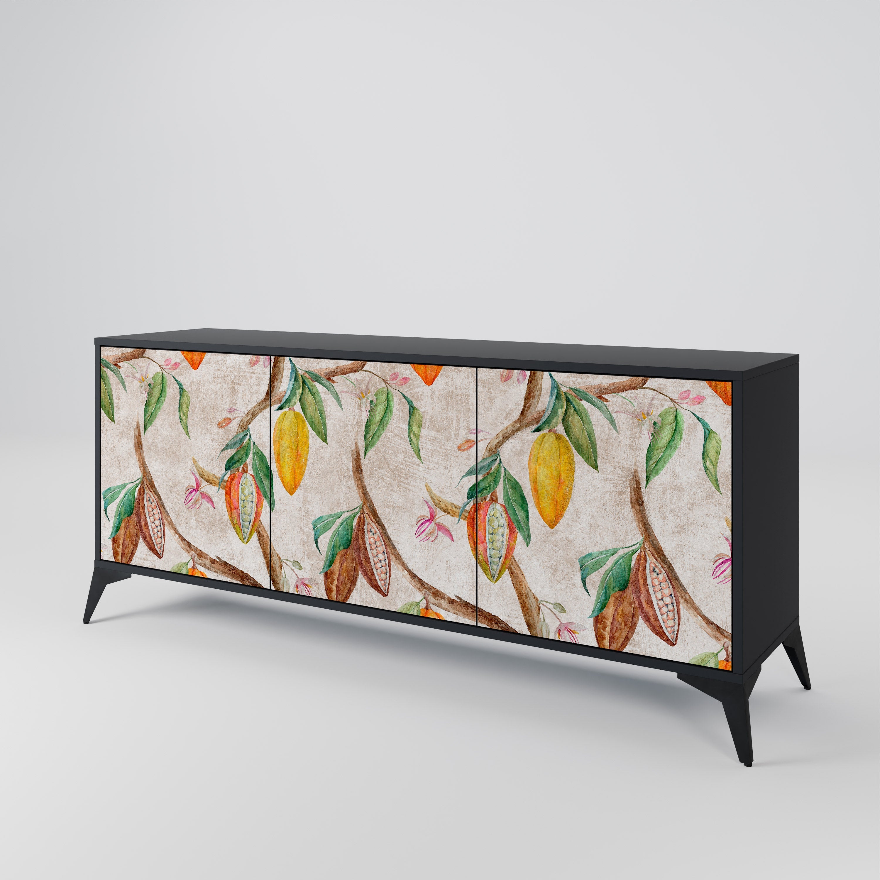 COCOA FRUITS 3-türiges Sideboard in Schwarz
