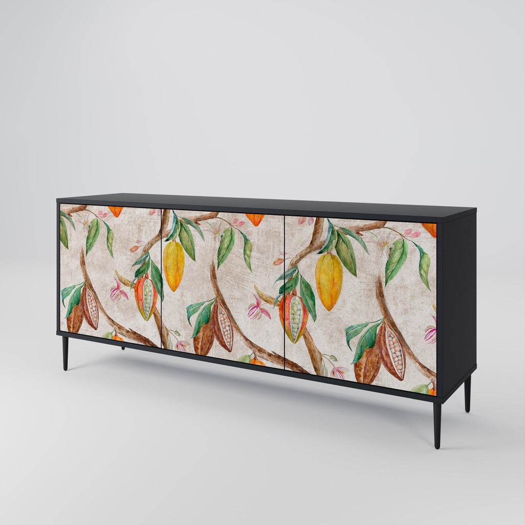 COCOA FRUITS 3-türiges Sideboard in Schwarz