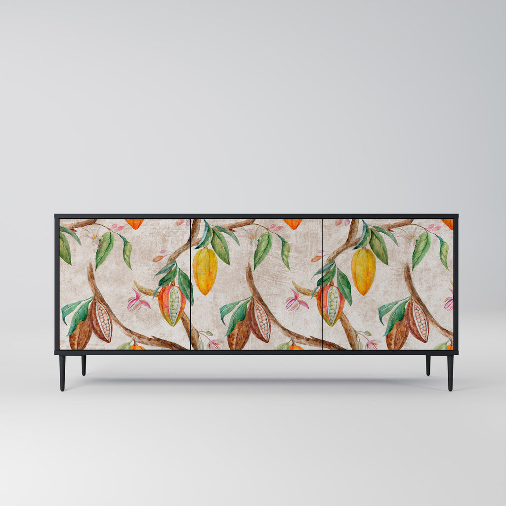 COCOA FRUITS 3-türiges Sideboard in Schwarz