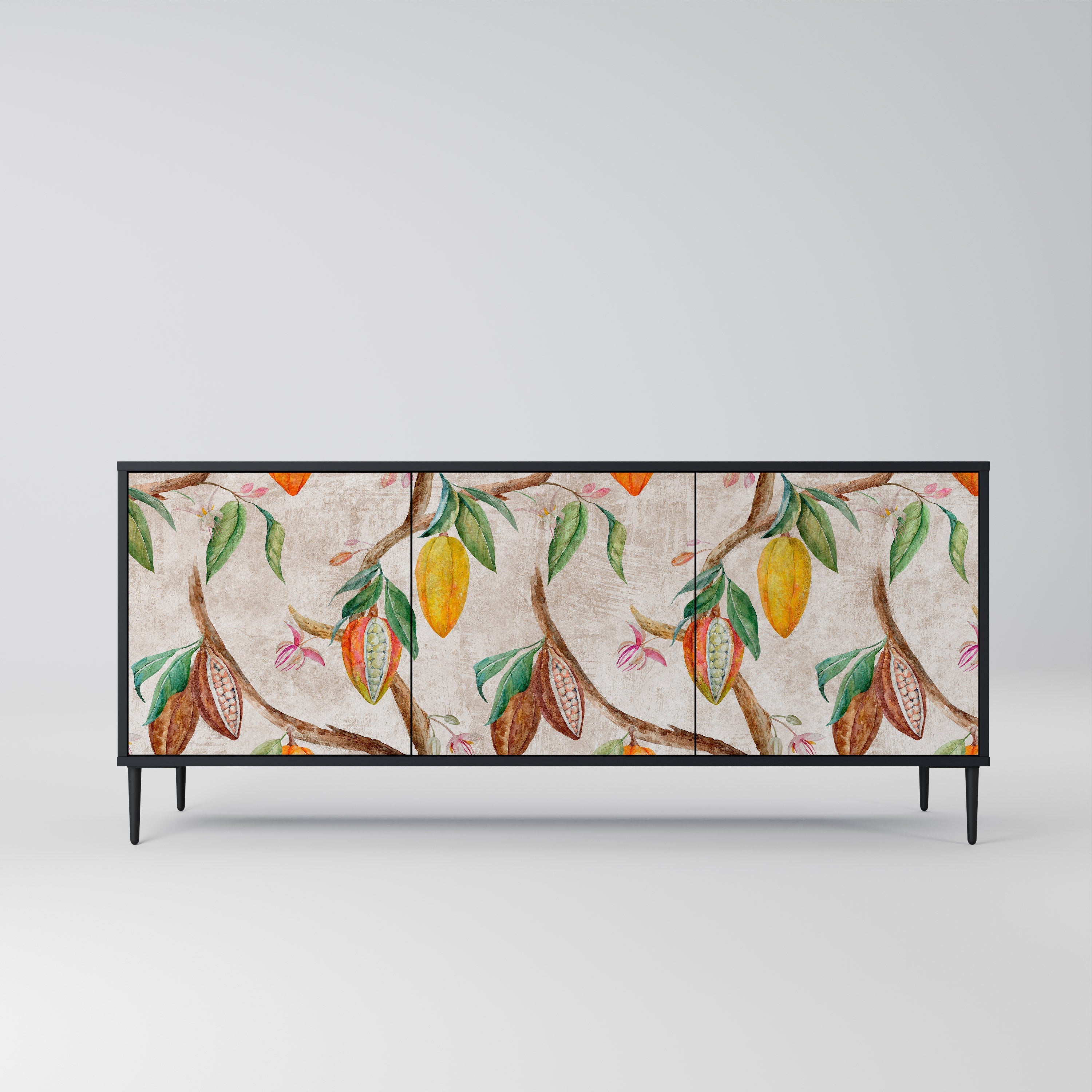 COCOA FRUITS 3-türiges Sideboard in Schwarz