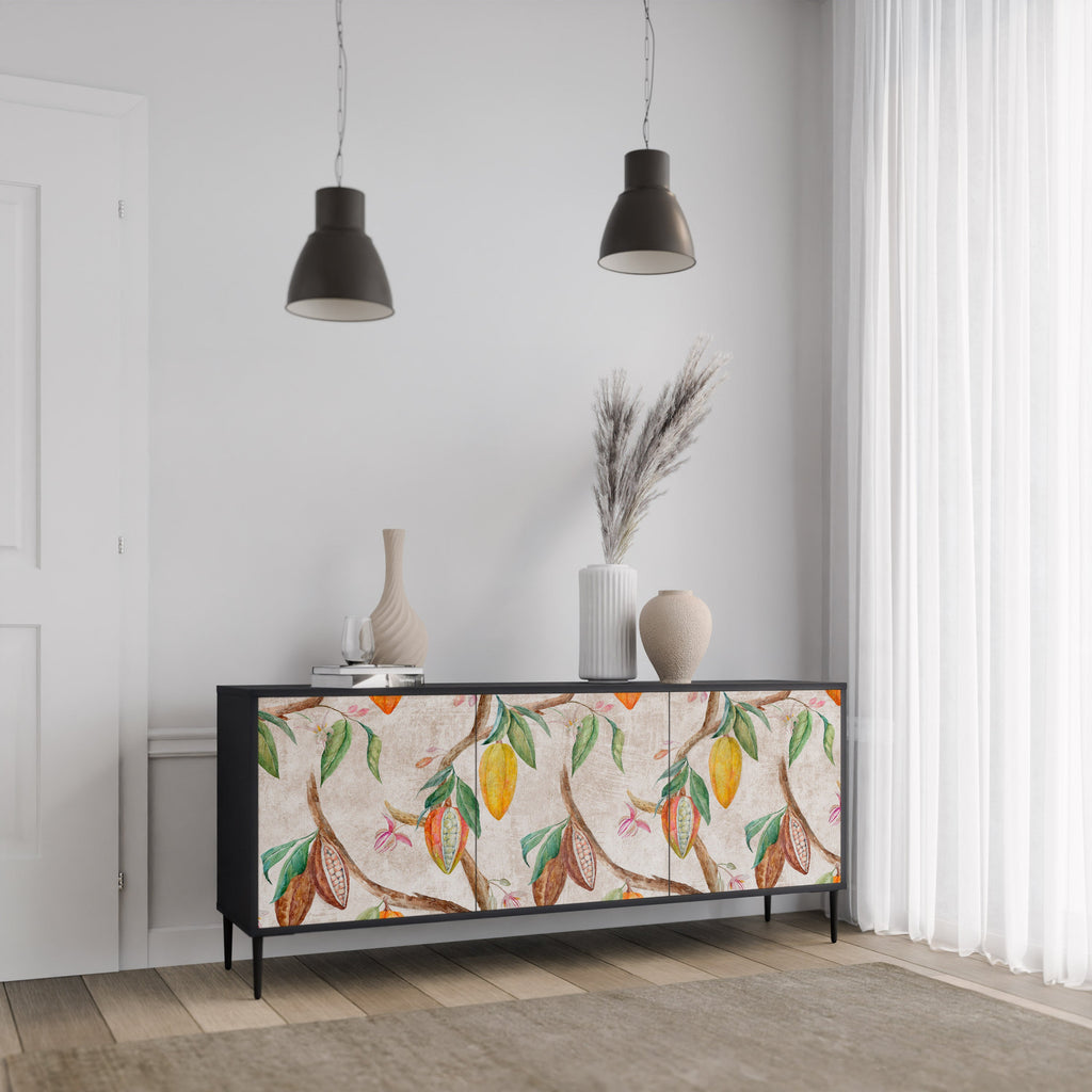 COCOA FRUITS 3-türiges Sideboard in Schwarz