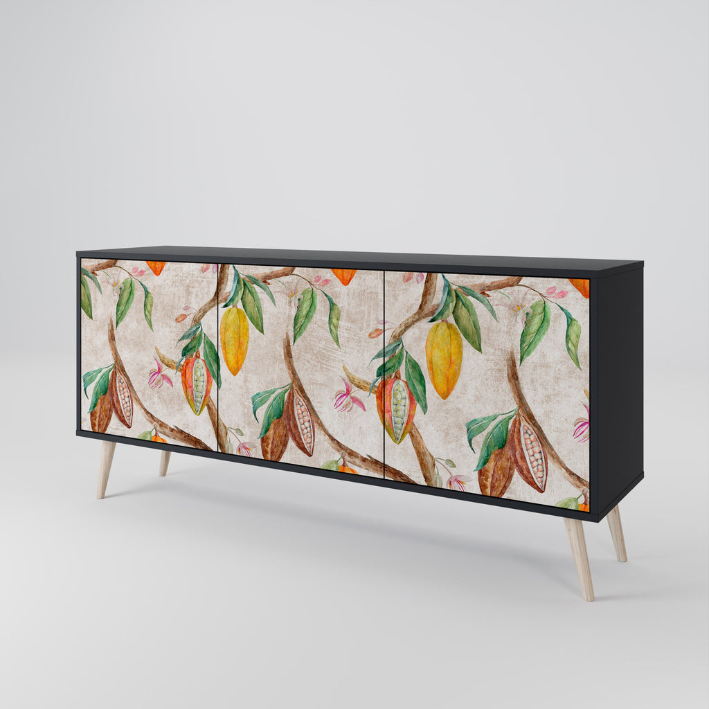 COCOA FRUITS 3-türiges Sideboard in Schwarz