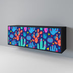 CACTUS VIBES 3-Door Sideboard in Black Finish