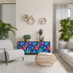 CACTUS VIBES 3-Door Sideboard in Black Finish