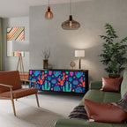 CACTUS VIBES 3-Door Sideboard in Black Finish