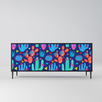 CACTUS VIBES 3-Door Sideboard in Black Finish