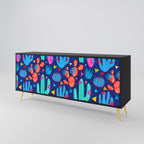 CACTUS VIBES 3-Door Sideboard in Black Finish