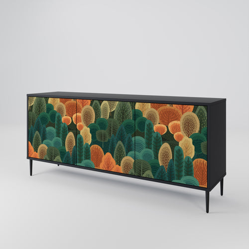 AUTUMN KALEIDOSCOPE Sideboard mit 3 Türen in Schwarz