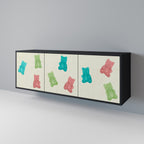 GUMMY BEARS 3-Door Sideboard in Black Finish