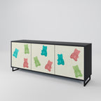 GUMMY BEARS 3-Door Sideboard in Black Finish
