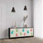 GUMMY BEARS 3-Door Sideboard in Black Finish