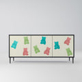 GUMMY BEARS 3-Door Sideboard in Black Finish