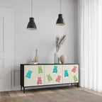 GUMMY BEARS 3-Door Sideboard in Black Finish