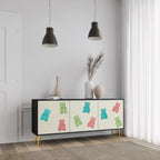 GUMMY BEARS 3-Door Sideboard in Black Finish