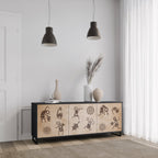 AFRICAN STYLE Sideboard mit 3 Türen in Schwarz
