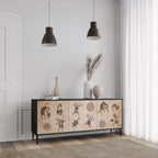 AFRICAN STYLE Sideboard mit 3 Türen in Schwarz