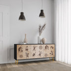 AFRICAN STYLE Sideboard mit 3 Türen in Schwarz