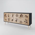 AFRICAN STYLE Sideboard mit 3 Türen in Schwarz