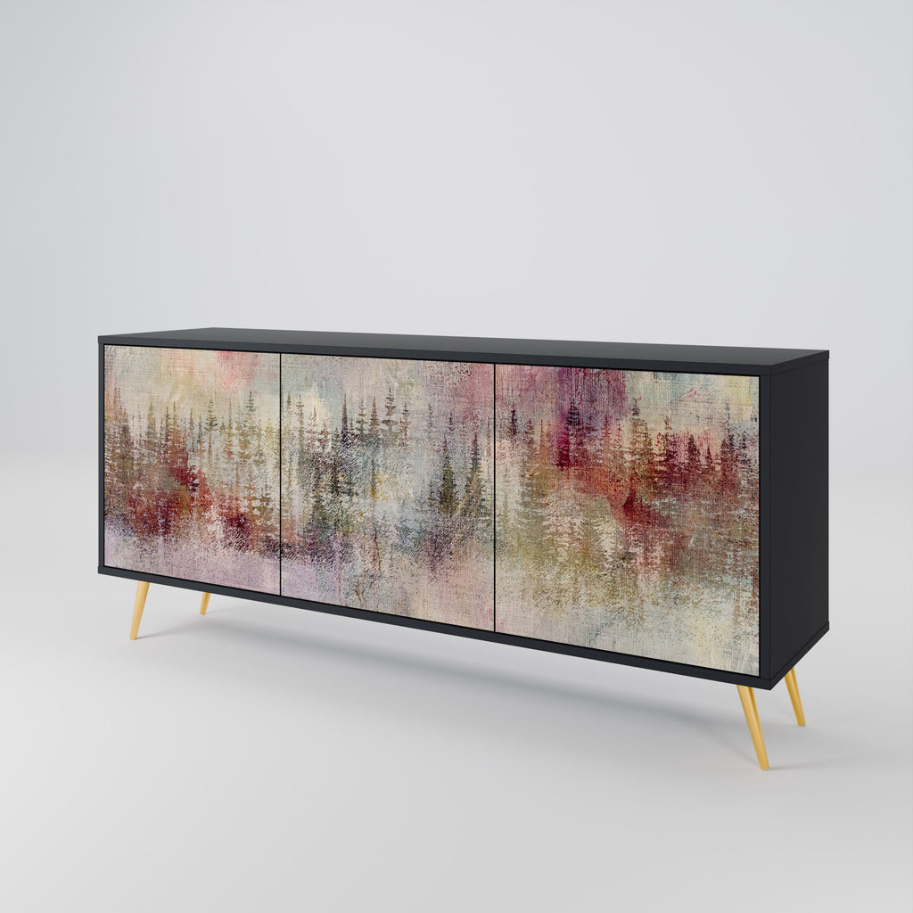 VEILED SUMMIT 3-Door Sideboard in Black Finish