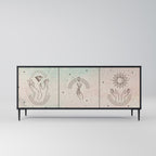 DELICATE BEAUTY 3-Door Sideboard in Black Finish