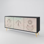 DELICATE BEAUTY 3-Door Sideboard in Black Finish