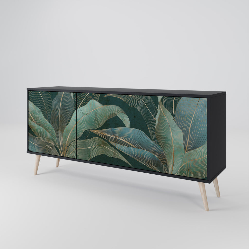 ROYAL GREEN 3-Door Sideboard in Black Finish
