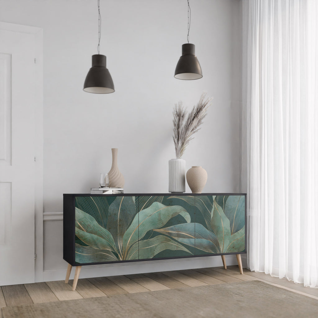 ROYAL GREEN 3-Door Sideboard in Black Finish