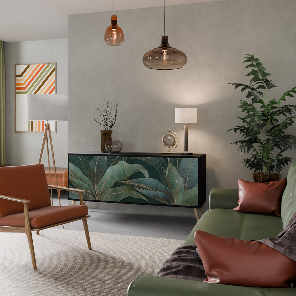 ROYAL GREEN 3-Door Sideboard in Black Finish