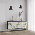 ELEGANT BOTANICS 3-Door Sideboard in Black Finish