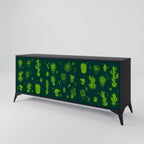 DESERT GREEN 3-Door Sideboard in Black Finish
