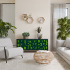 DESERT GREEN 3-Door Sideboard in Black Finish