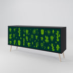 DESERT GREEN 3-Door Sideboard in Black Finish