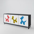 CHILDHOOD MEMORY 3-Door Sideboard in Black Finish