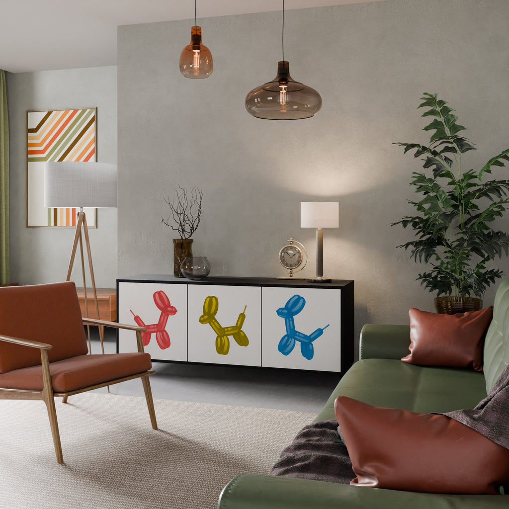 CHILDHOOD MEMORY 3-Door Sideboard in Black Finish