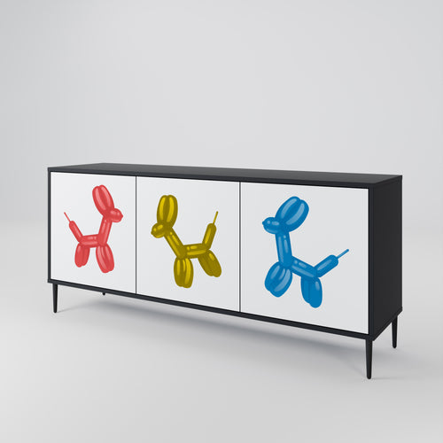 CHILDHOOD MEMORY Sideboard mit 3 Türen in Schwarz