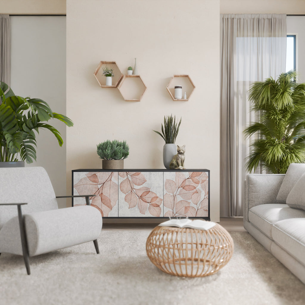 AUTUMN FRAGILITY 3-Door Sideboard in Black Finish