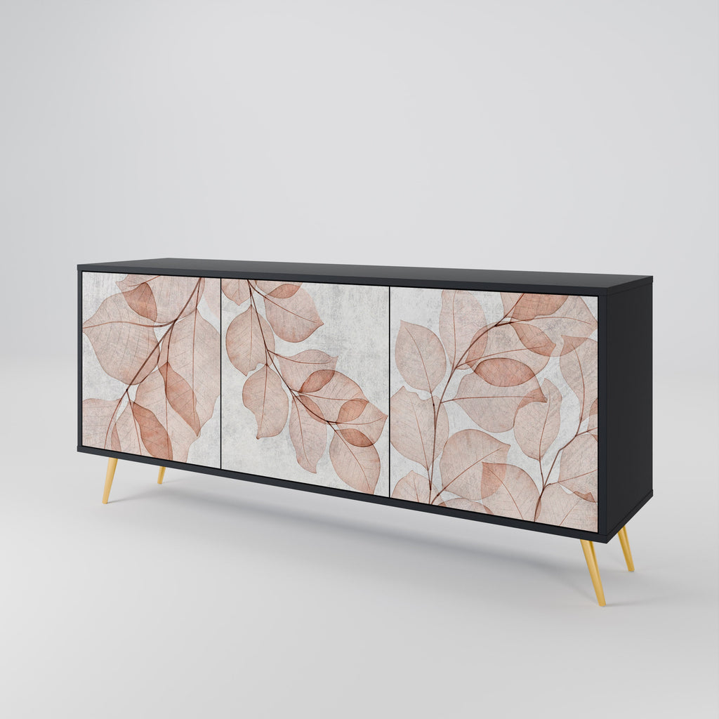 AUTUMN FRAGILITY 3-Door Sideboard in Black Finish