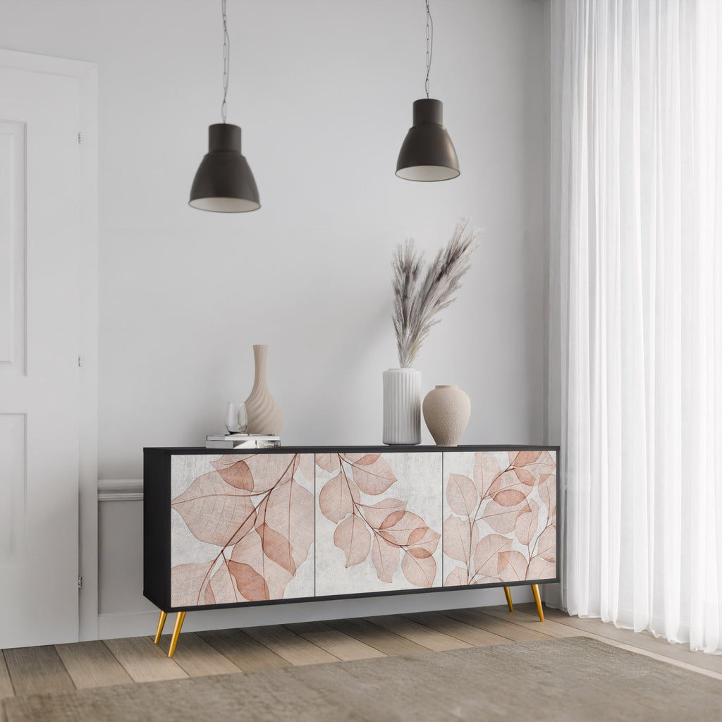 AUTUMN FRAGILITY 3-Door Sideboard in Black Finish