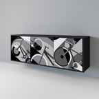 BIKE ENERGY 3-Door Sideboard in Black Finish