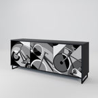BIKE ENERGY 3-Door Sideboard in Black Finish